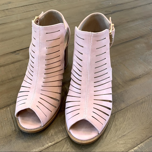 Top Moda | Blush Stacked Heel Sandals - Picture 2 of 5